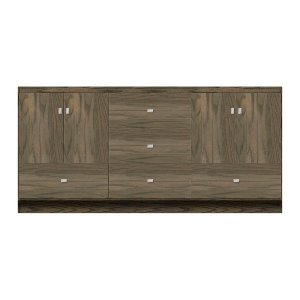 72 X 21 X 34.5 Montlake Vanity Tiered Miter Dusky Oak Db