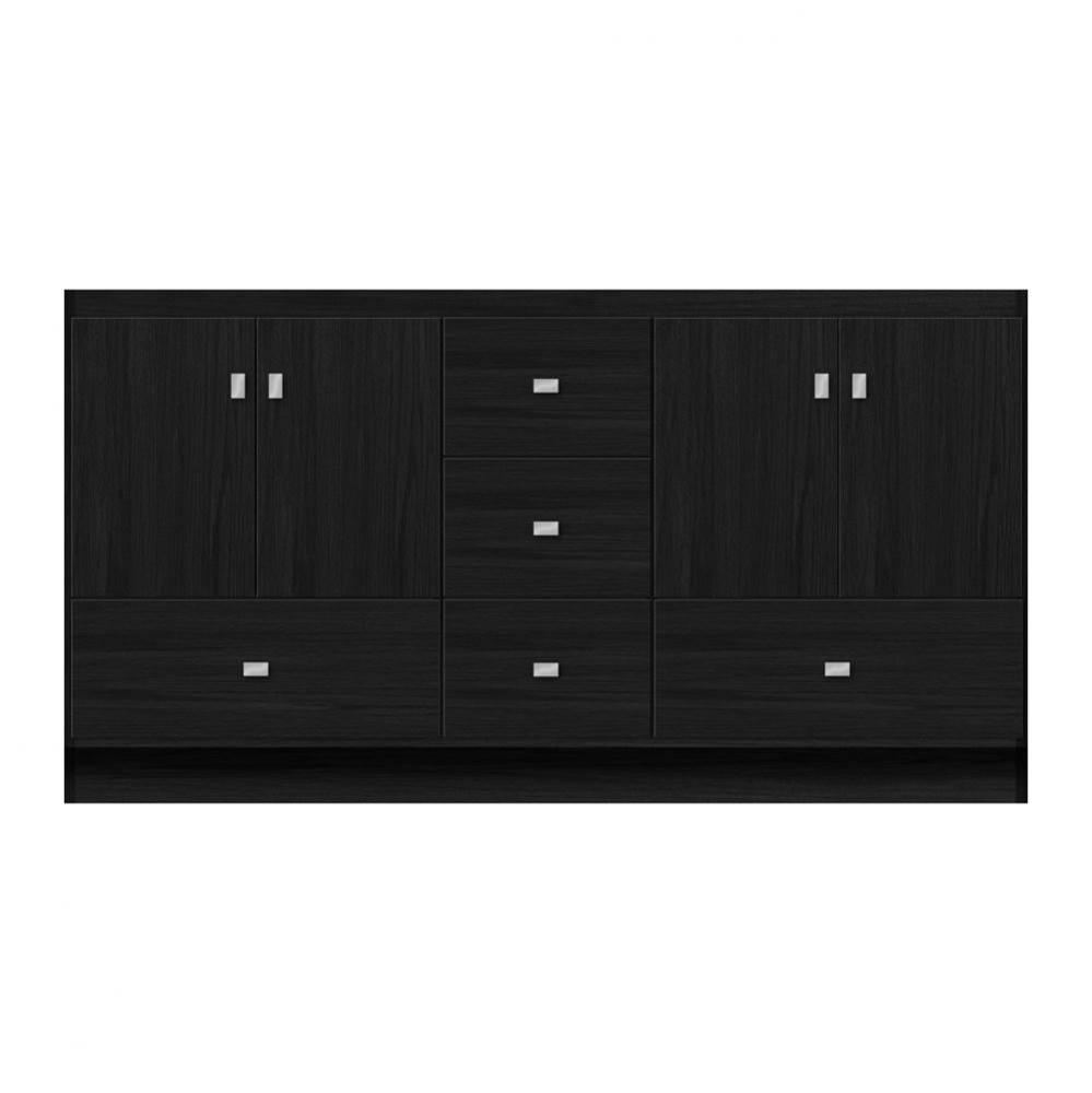 60 X 18 X 32 Montlake Vanity Tiered Miter Midnight Oak Db