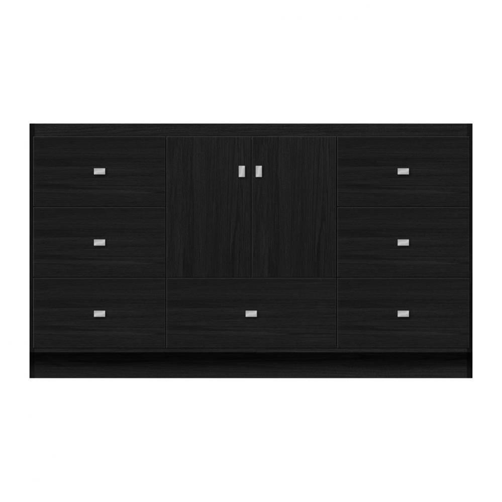 60 X 18 X 34.5 Montlake Vanity Tiered Miter Midnight Oak Sb