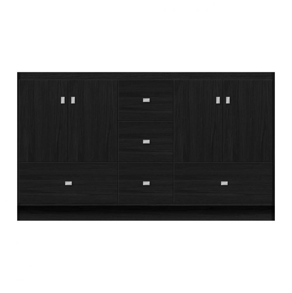 60 X 18 X 34.5 Montlake Vanity Tiered Miter Midnight Oak Db
