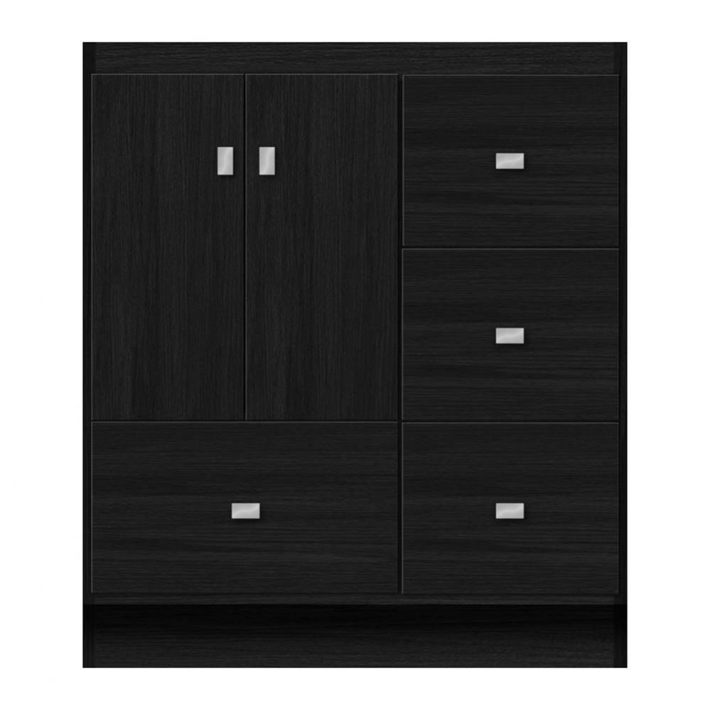 30 X 21 X 34.5 Montlake Vanity Tiered Miter Midnight Oak Rh