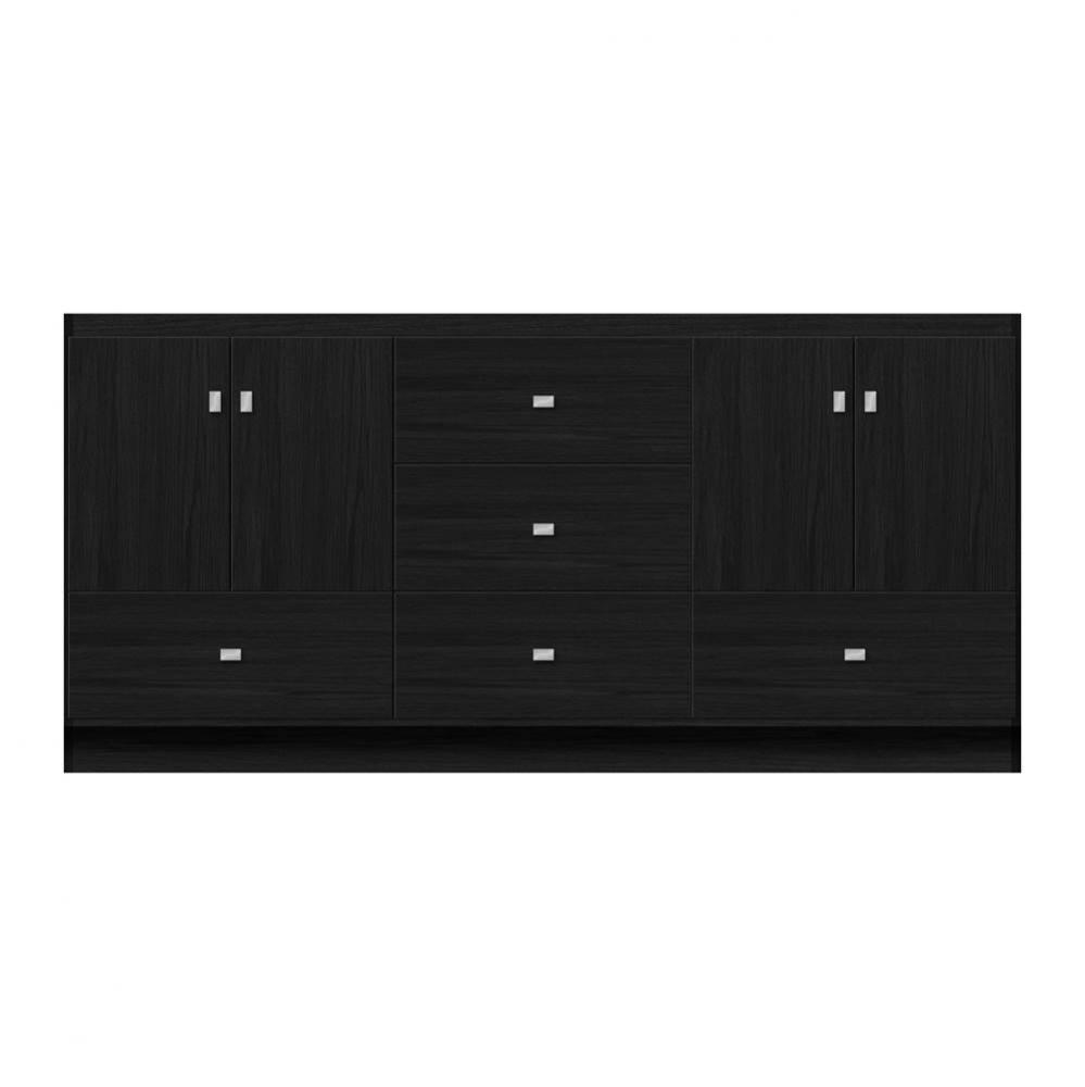 72 X 18 X 34.5 Montlake Vanity Tiered Miter Midnight Oak Db