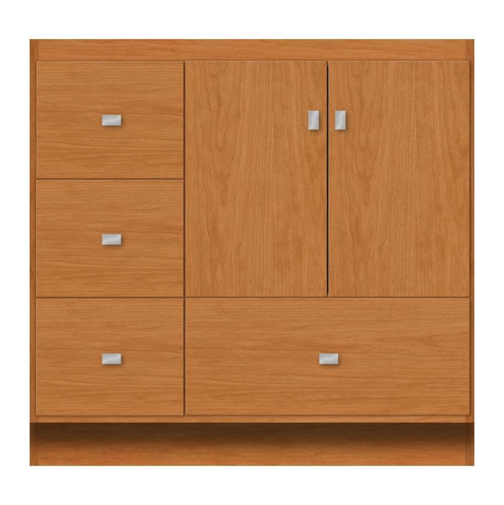 36 X 18 X 34.5 Montlake Vanity Tiered Miter Nat Cherry Lh