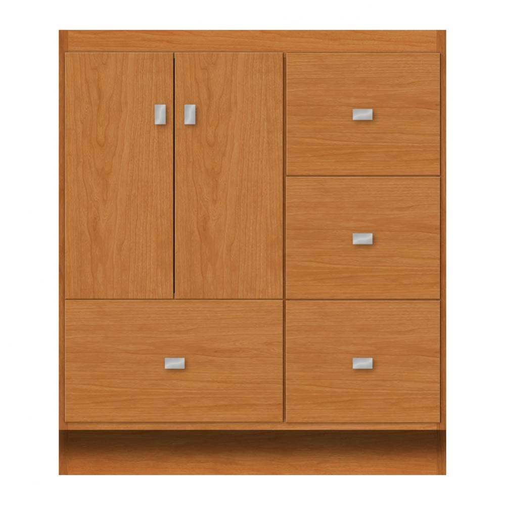 30 X 18 X 34.5 Montlake Vanity Tiered Miter Nat Cherry Rh