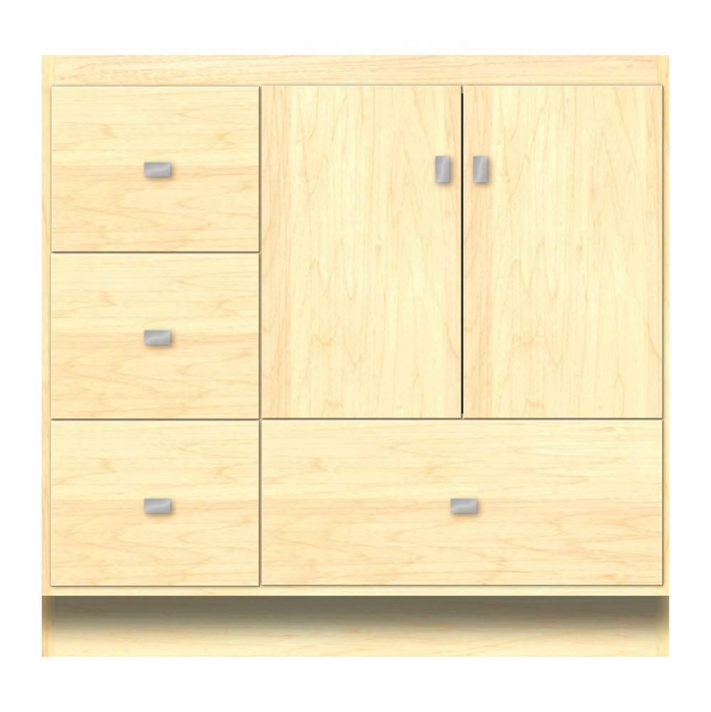 36 X 18 X 34.5 Montlake Vanity Tiered Miter Nat Maple Lh