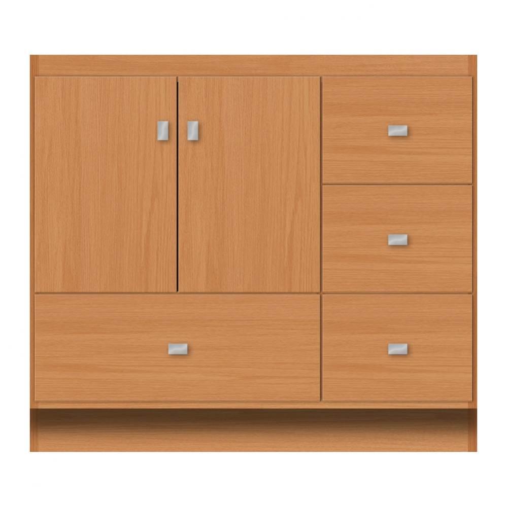 36 X 18 X 32 Montlake Vanity Tiered Miter Nat Oak Rh