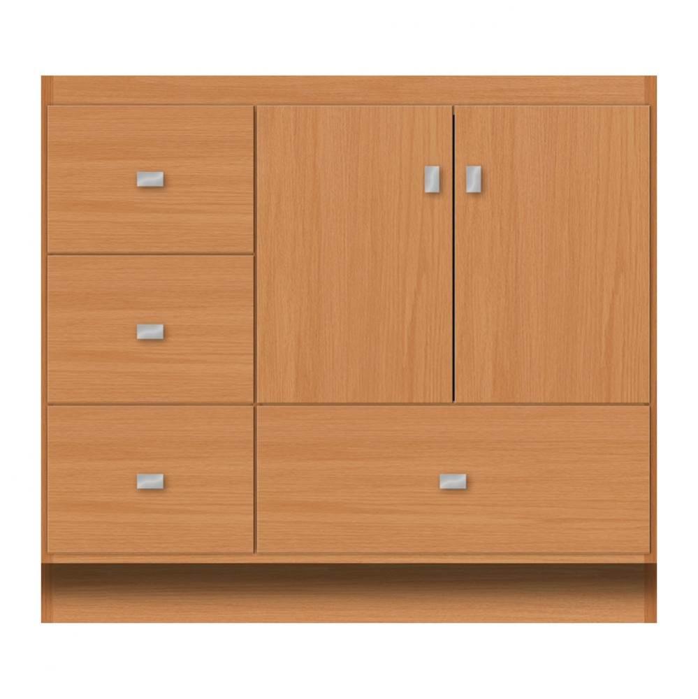36 X 18 X 32 Montlake Vanity Tiered Miter Nat Oak Lh