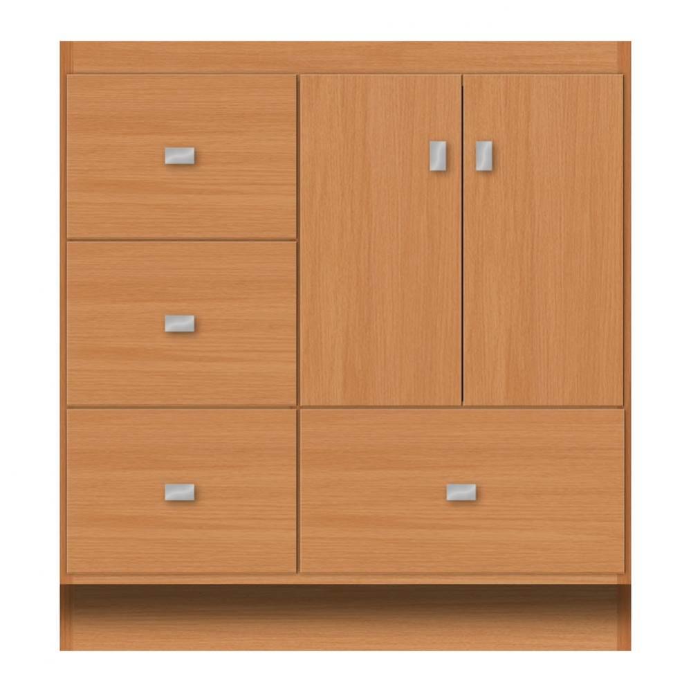 30 X 21 X 32 Montlake Vanity Tiered Miter Nat Oak Lh