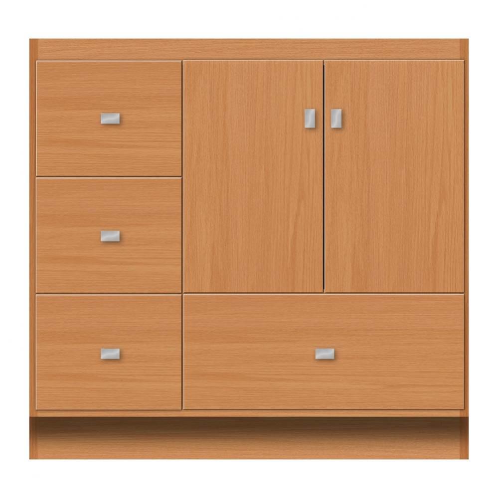 36 X 21 X 34.5 Montlake Vanity Tiered Miter Nat Oak Lh