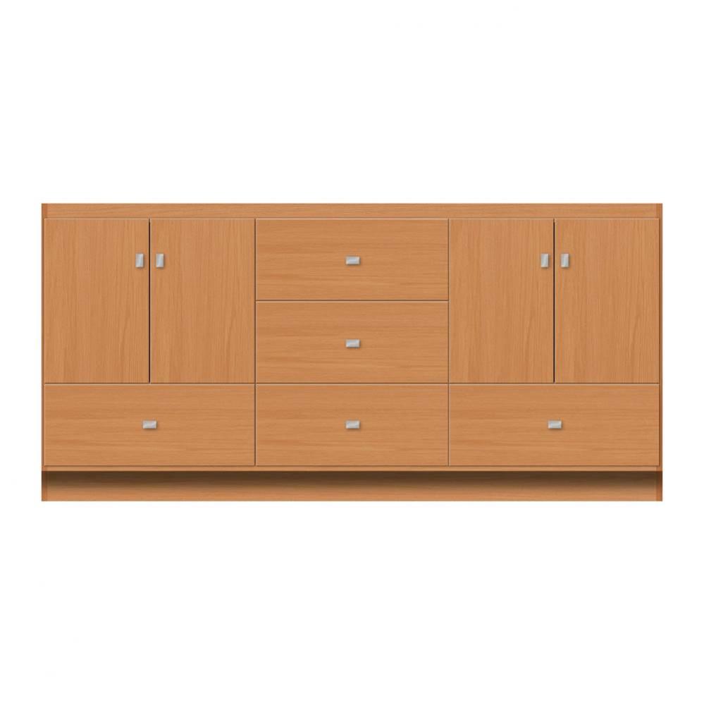 72 X 18 X 34.5 Montlake Vanity Tiered Miter Nat Oak Db