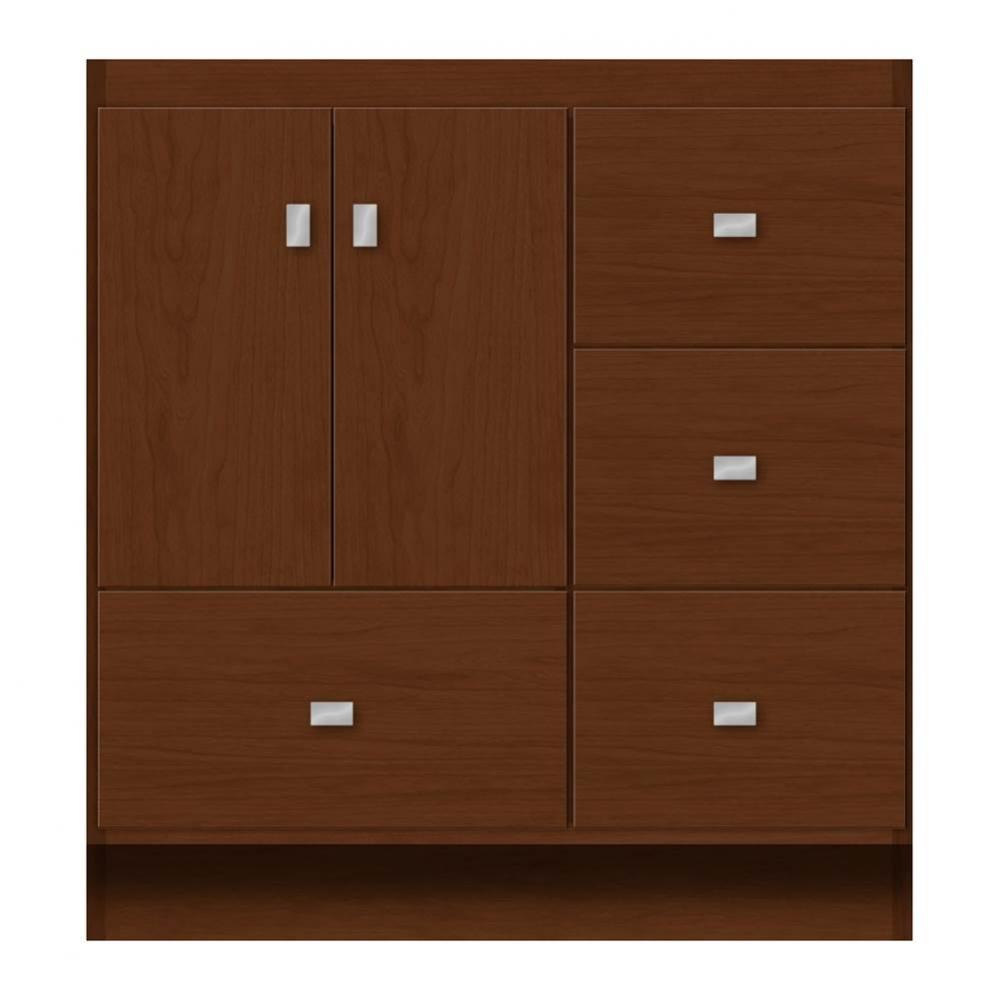 30 X 21 X 32 Montlake Vanity Tiered Miter Pecan Cherry Rh