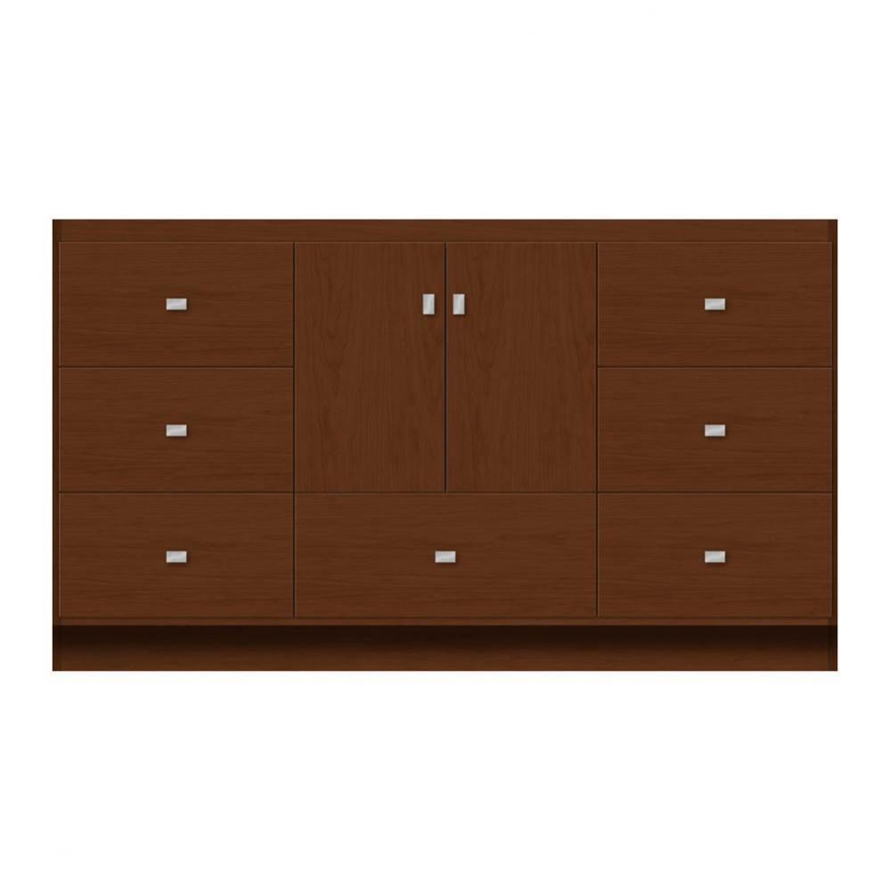 60 X 18 X 34.5 Montlake Vanity Tiered Miter Pecan Cherry Sb