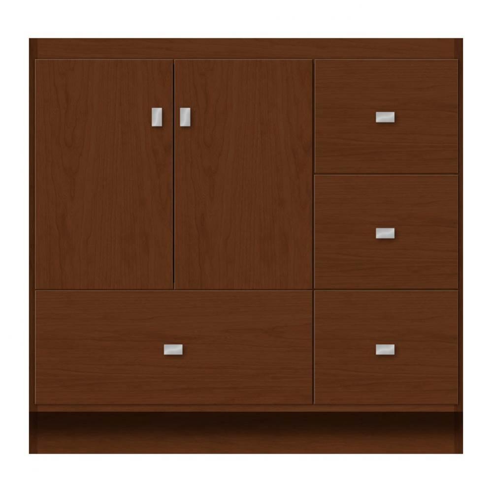 36 X 18 X 34.5 Montlake Vanity Tiered Miter Pecan Cherry Rh
