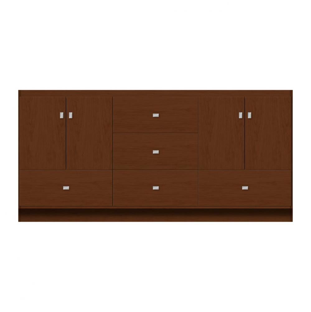 72 X 21 X 34.5 Montlake Vanity Tiered Miter Pecan Cherry Db