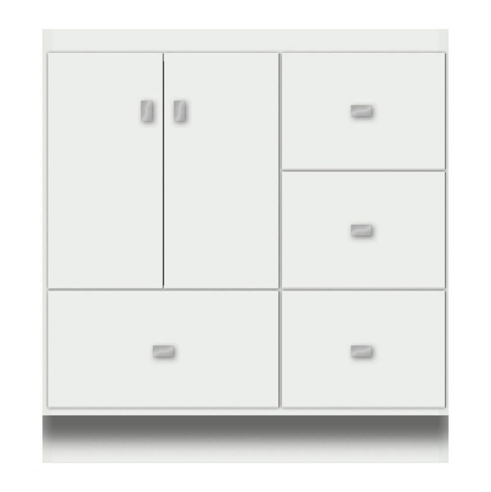 30 X 18 X 32 Montlake Vanity Tiered Miter Powder Grey Rh