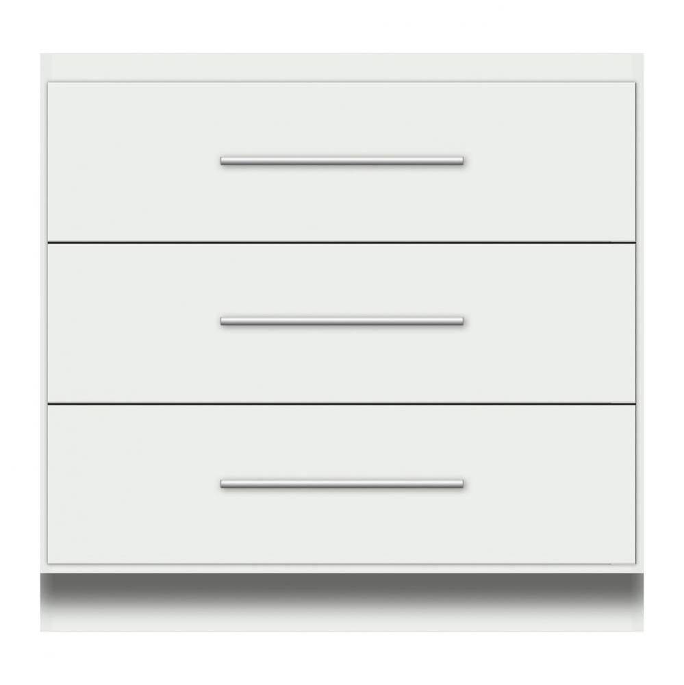 36 X 21 X 34.5 Montlake Town Vanity Tiered Miter Powder Grey 3 Drw