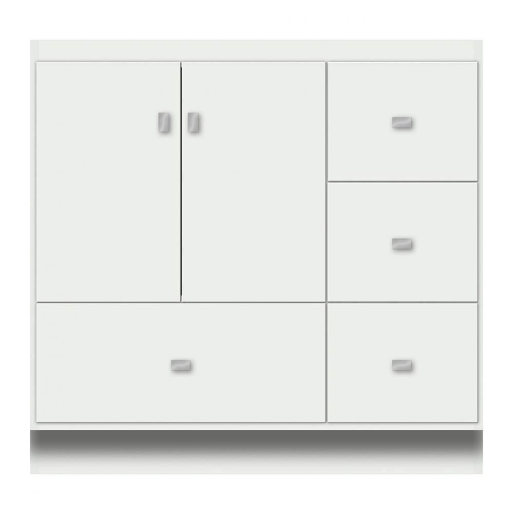 36 X 18 X 34.5 Montlake Vanity Tiered Miter Powder Grey Rh