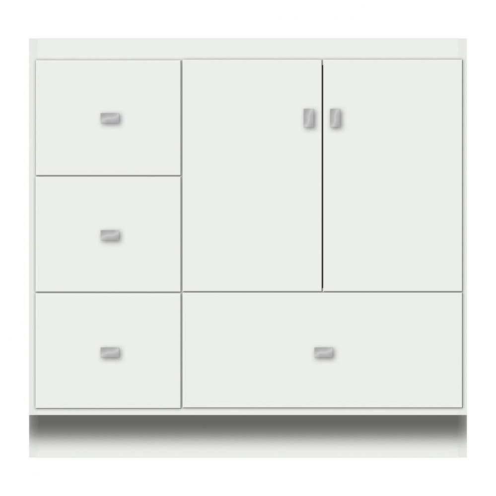 36 X 18 X 34.5 Montlake Vanity Tiered Miter Powder Grey Lh