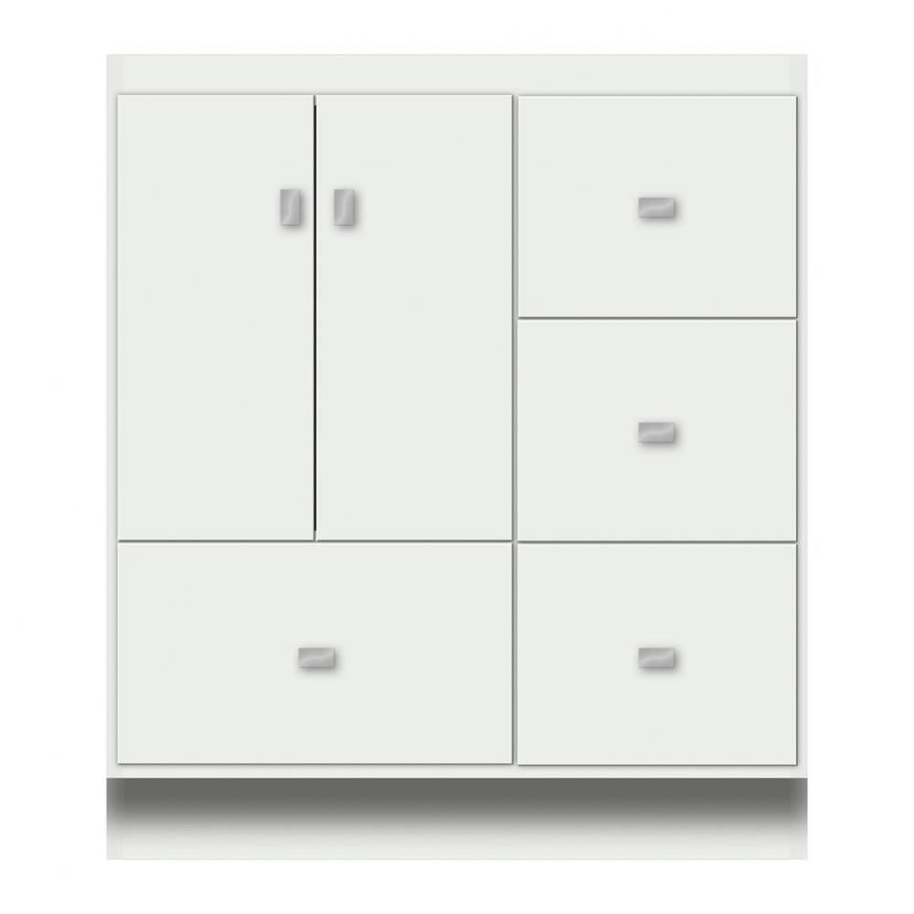 30 X 21 X 34.5 Montlake Vanity Tiered Miter Powder Grey Rh