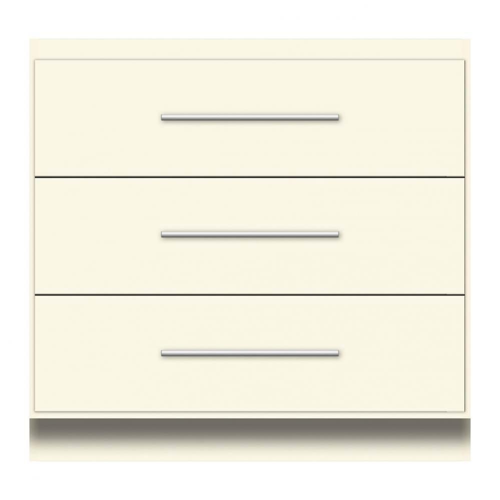 36 X 21 X 34.5 Montlake Town Vanity Tiered Miter Sat Biscuit 3 Drw