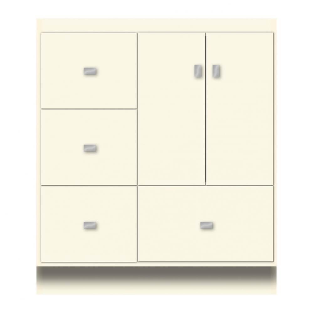 30 X 18 X 34.5 Montlake Vanity Tiered Miter Sat Biscuit Lh