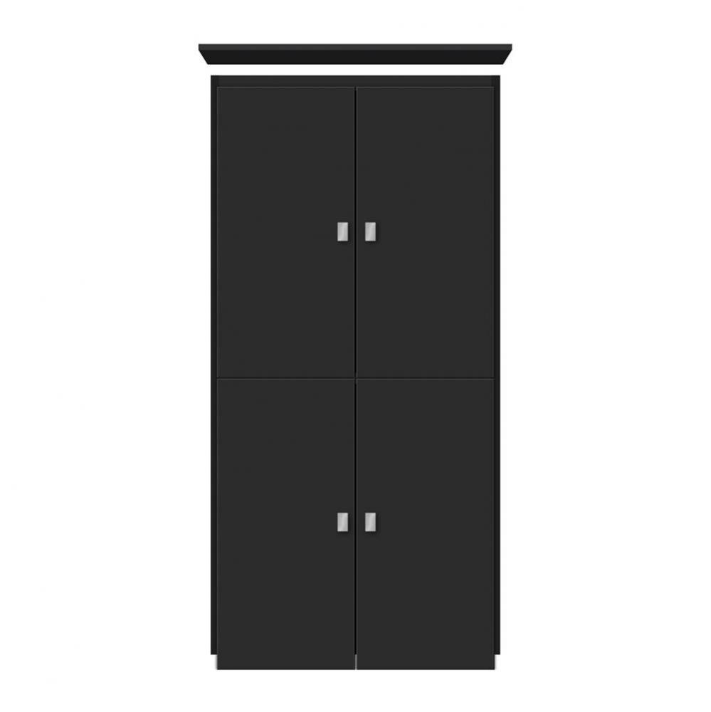 24 X 18 X 48 Montlake Linen Upper Tiered Miter Sat Black