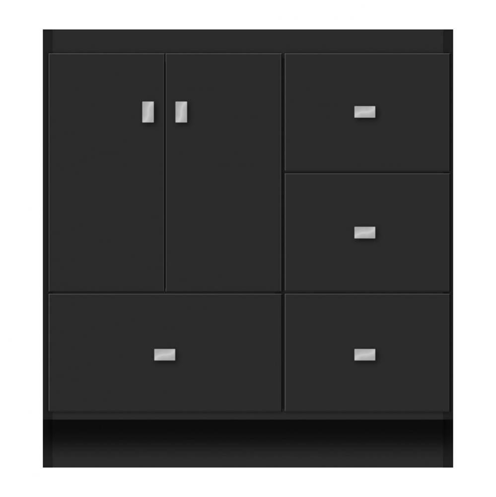 30 X 21 X 32 Montlake Vanity Tiered Miter Sat Black Rh