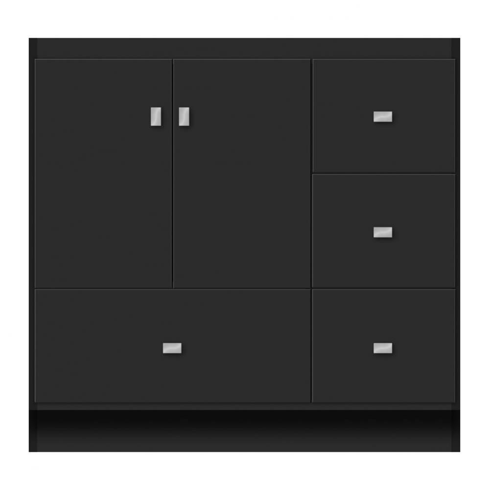 36 X 21 X 34.5 Montlake Vanity Tiered Miter Sat Black Rh