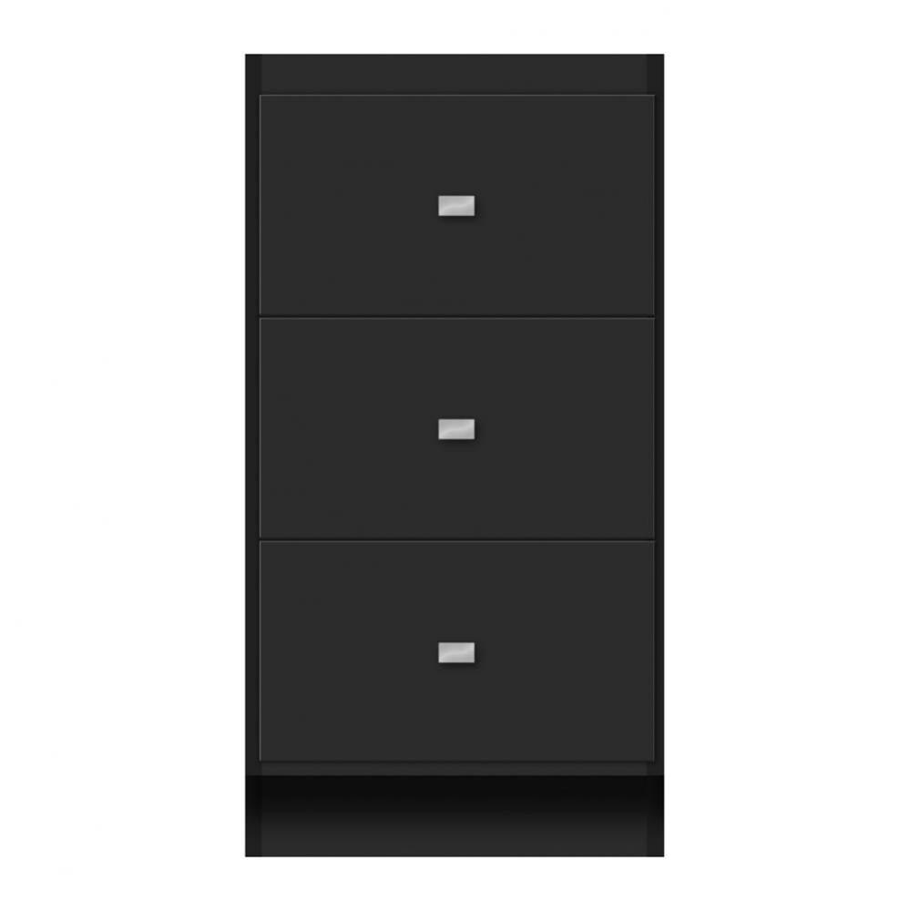 18 X 18 X 34.5 Montlake Drawer Bank Tiered Miter Sat Black