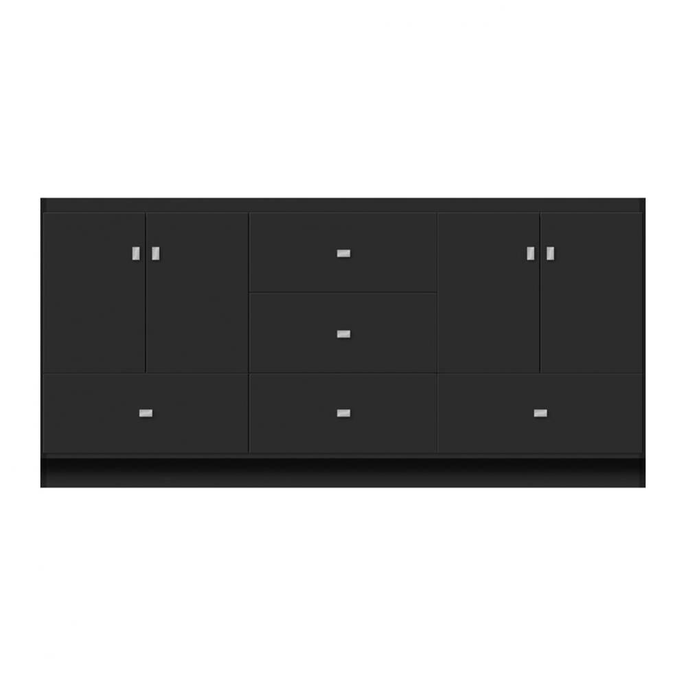 72 X 18 X 34.5 Montlake Vanity Tiered Miter Sat Black Db