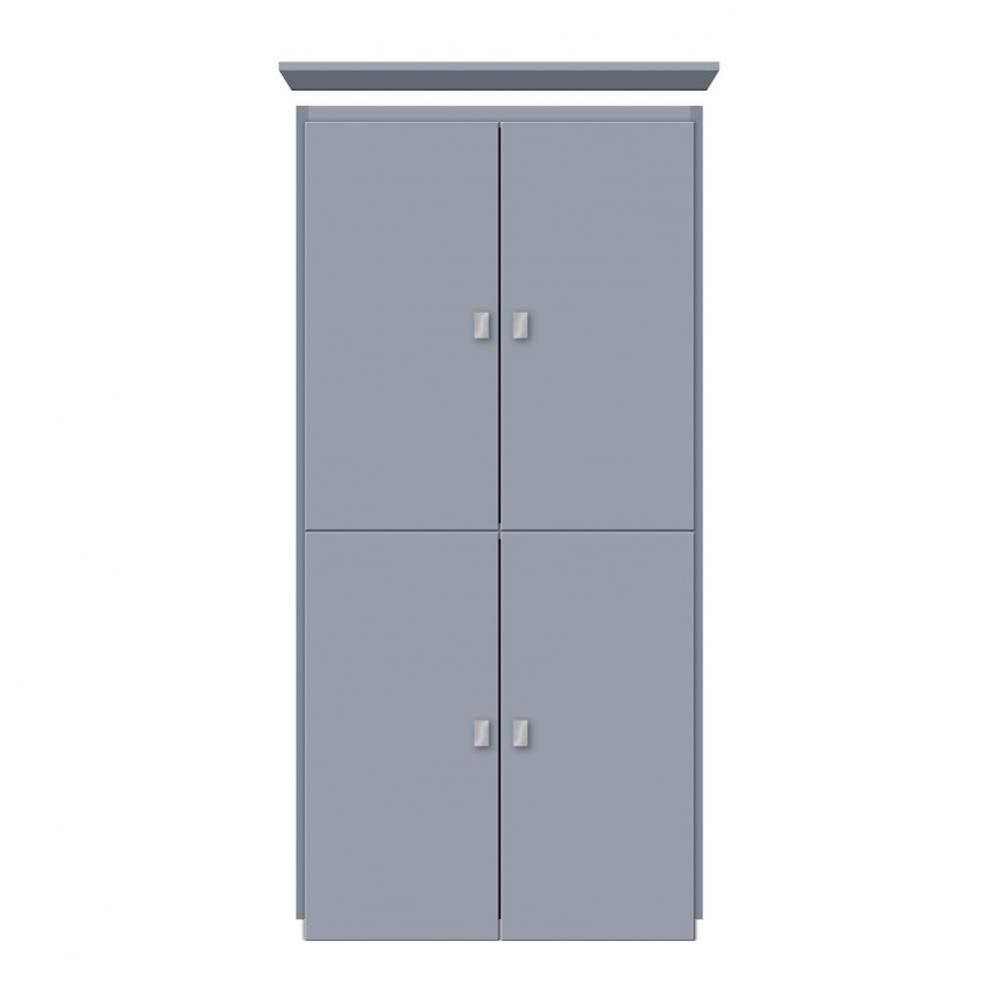 24 X 21 X 48 Montlake Linen Upper Tiered Miter Sat Silver