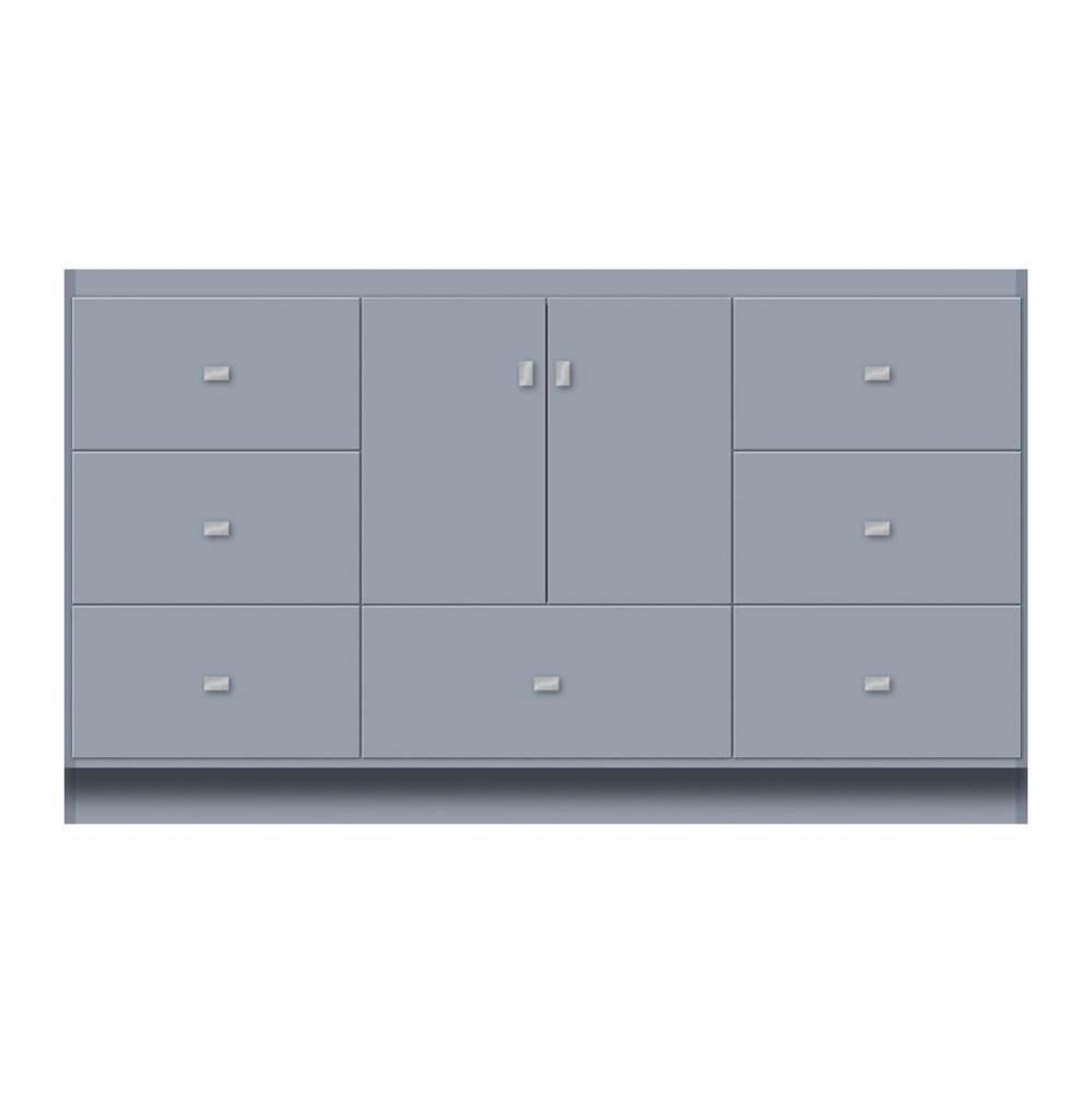 60 X 18 X 34.5 Montlake Vanity Tiered Miter Sat Silver Sb