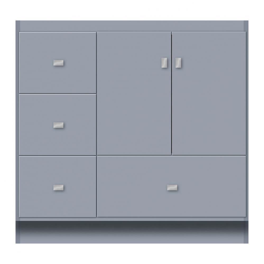 36 X 21 X 34.5 Montlake Vanity Tiered Miter Sat Silver Lh