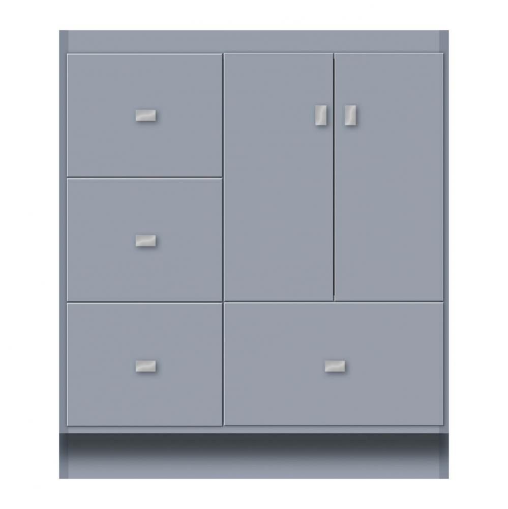30 X 21 X 34.5 Montlake Vanity Tiered Miter Sat Silver Lh