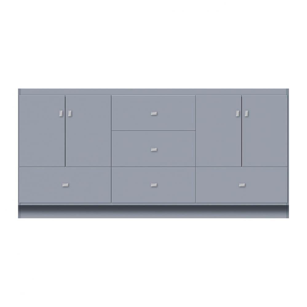 72 X 18 X 34.5 Montlake Vanity Tiered Miter Sat Silver Db