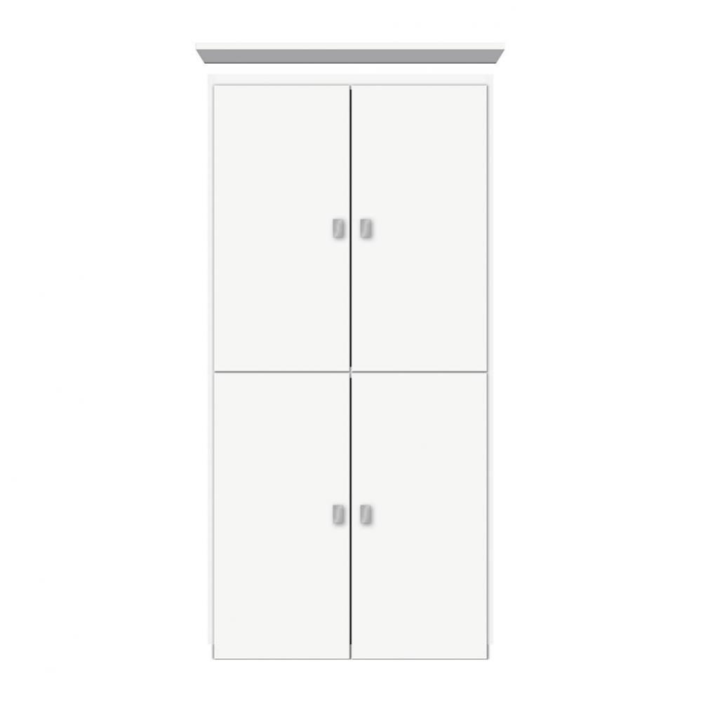 24 X 21 X 48 Montlake Linen Upper Tiered Miter Sat White