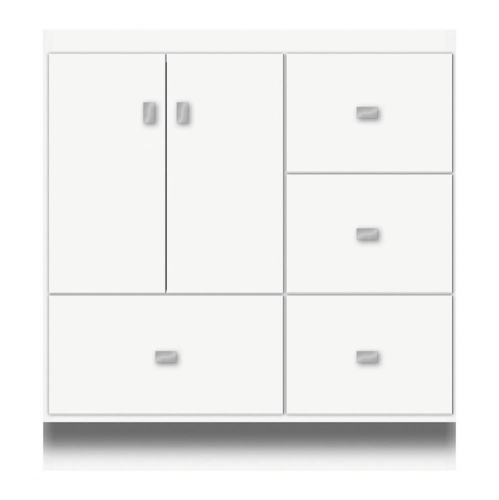 30 X 21 X 32 Montlake Vanity Tiered Miter Sat White Rh