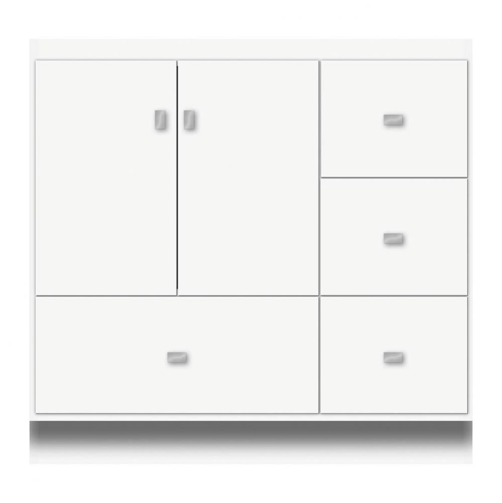 36 X 21 X 34.5 Montlake Vanity Tiered Miter Sat White Rh