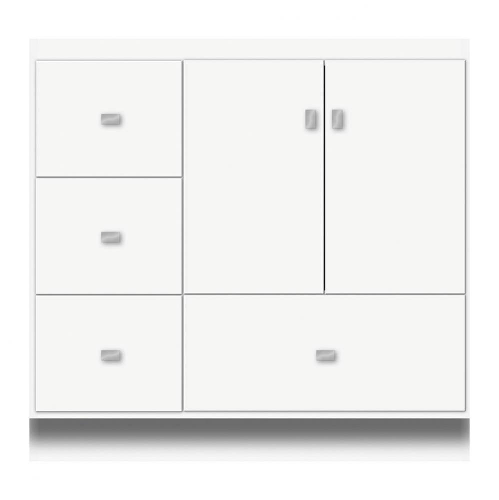 36 X 18 X 34.5 Montlake Vanity Tiered Miter Sat White Lh