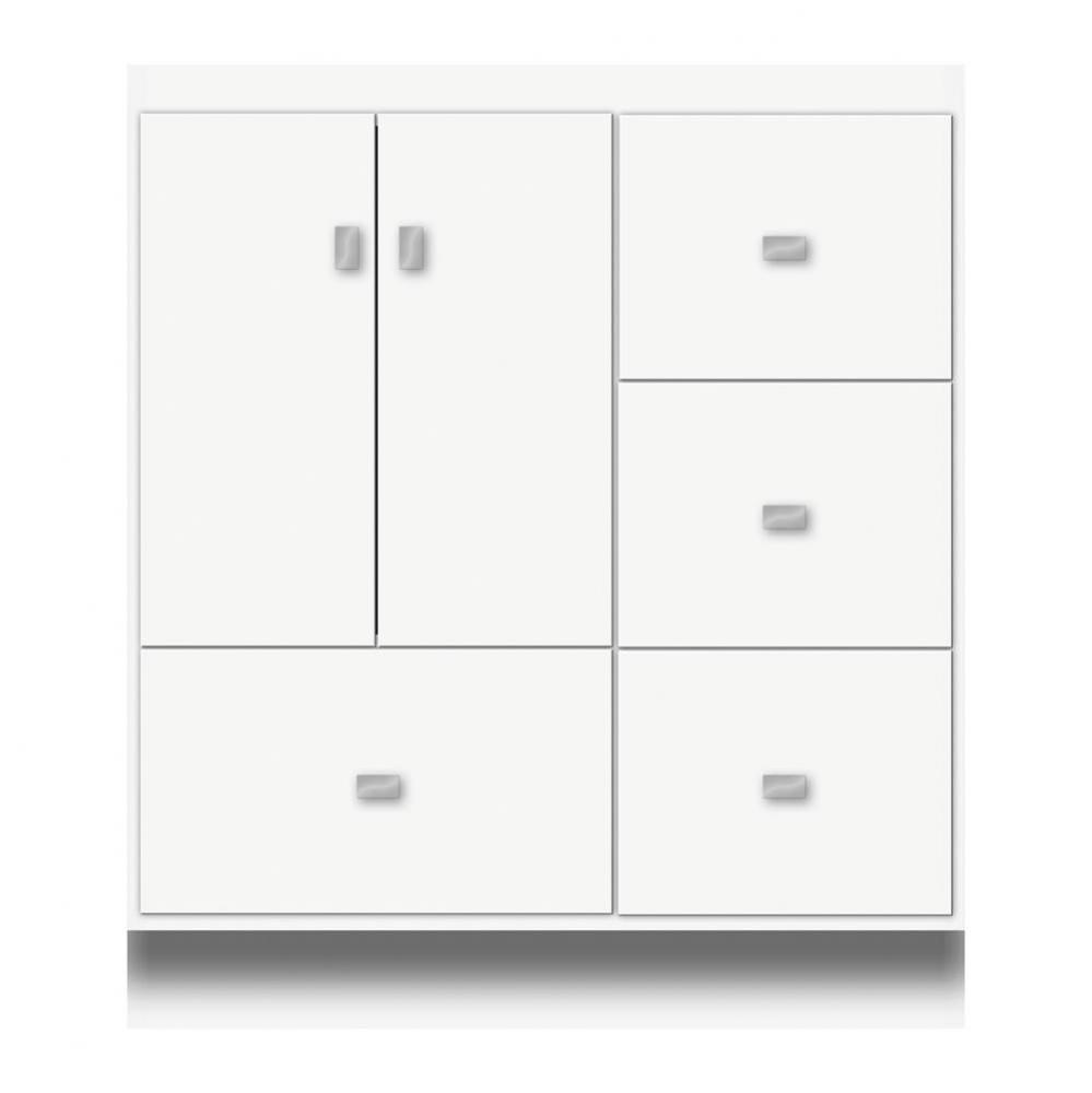 30 X 18 X 34.5 Montlake Vanity Tiered Miter Sat White Rh