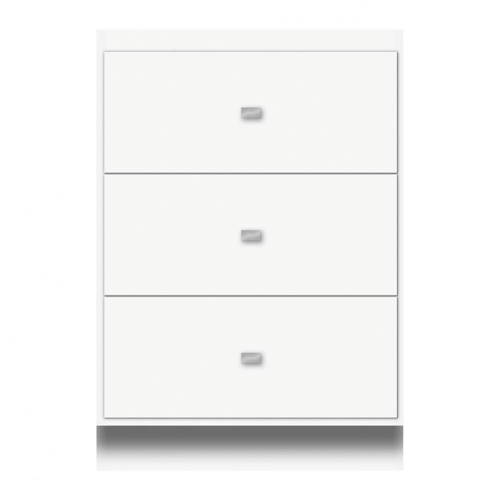 24 X 21 X 34.5 Montlake Drawer Bank Tiered Miter Sat White