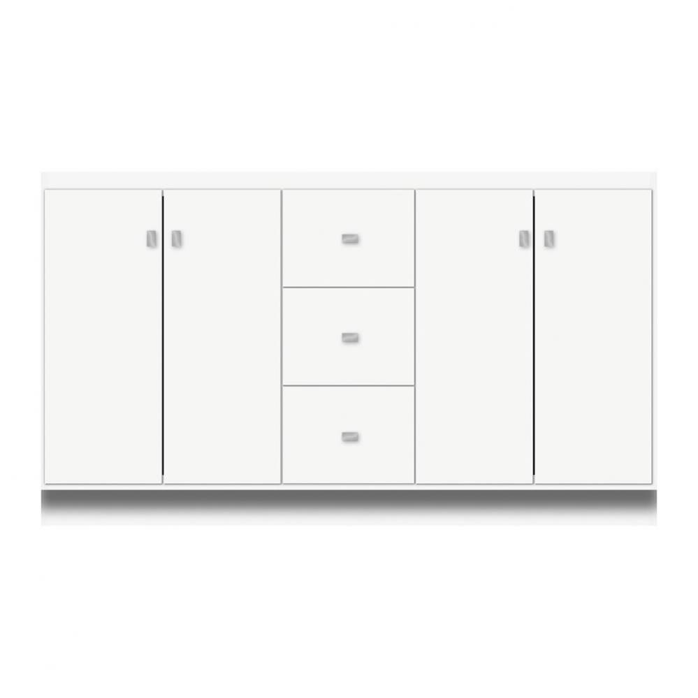 60 X 21 X 34.5 Montlake View Vanity Tiered Miter Sat White Db