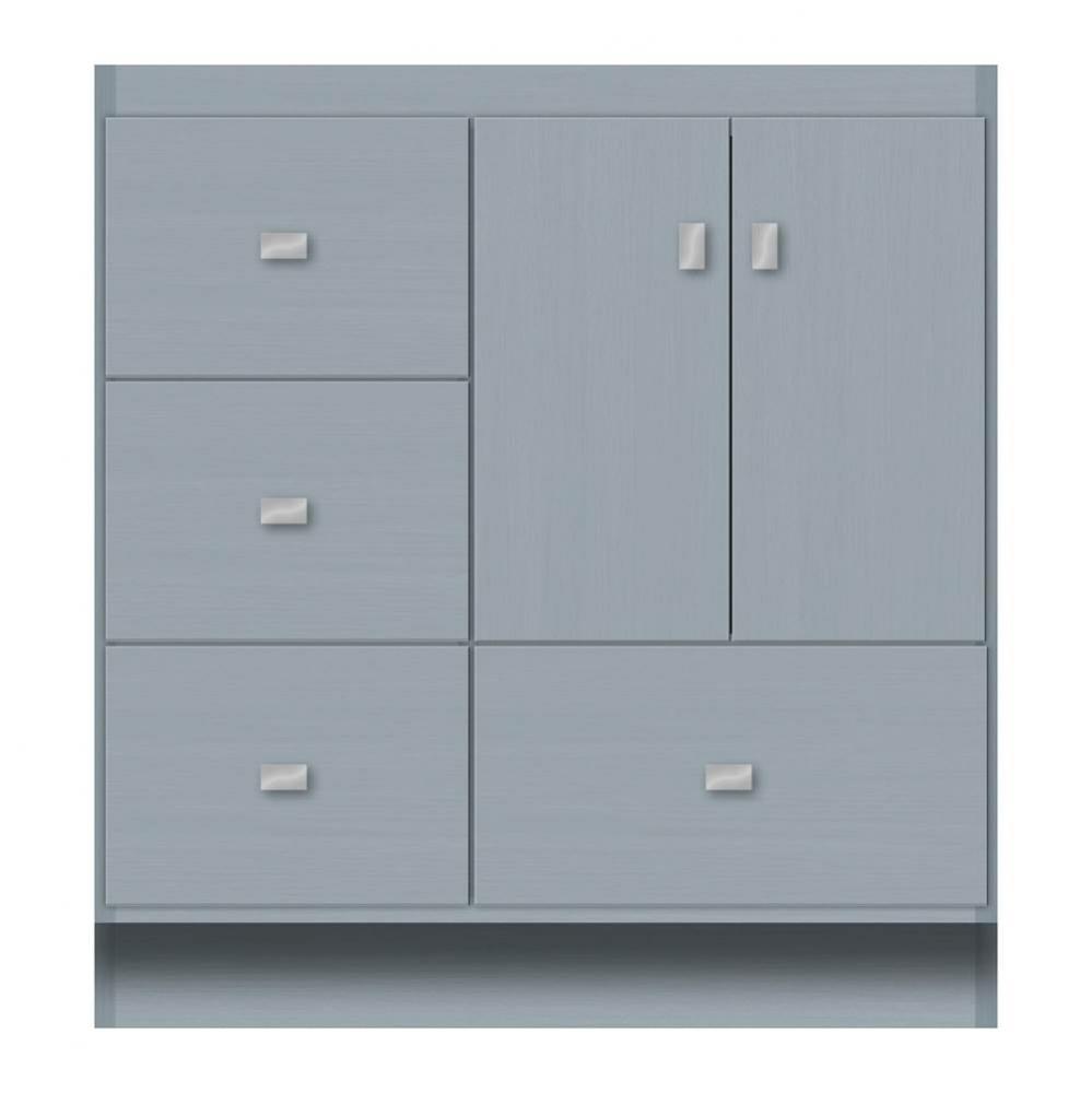 30 X 18 X 32 Montlake Vanity Tiered Miter Silver Oak Lh
