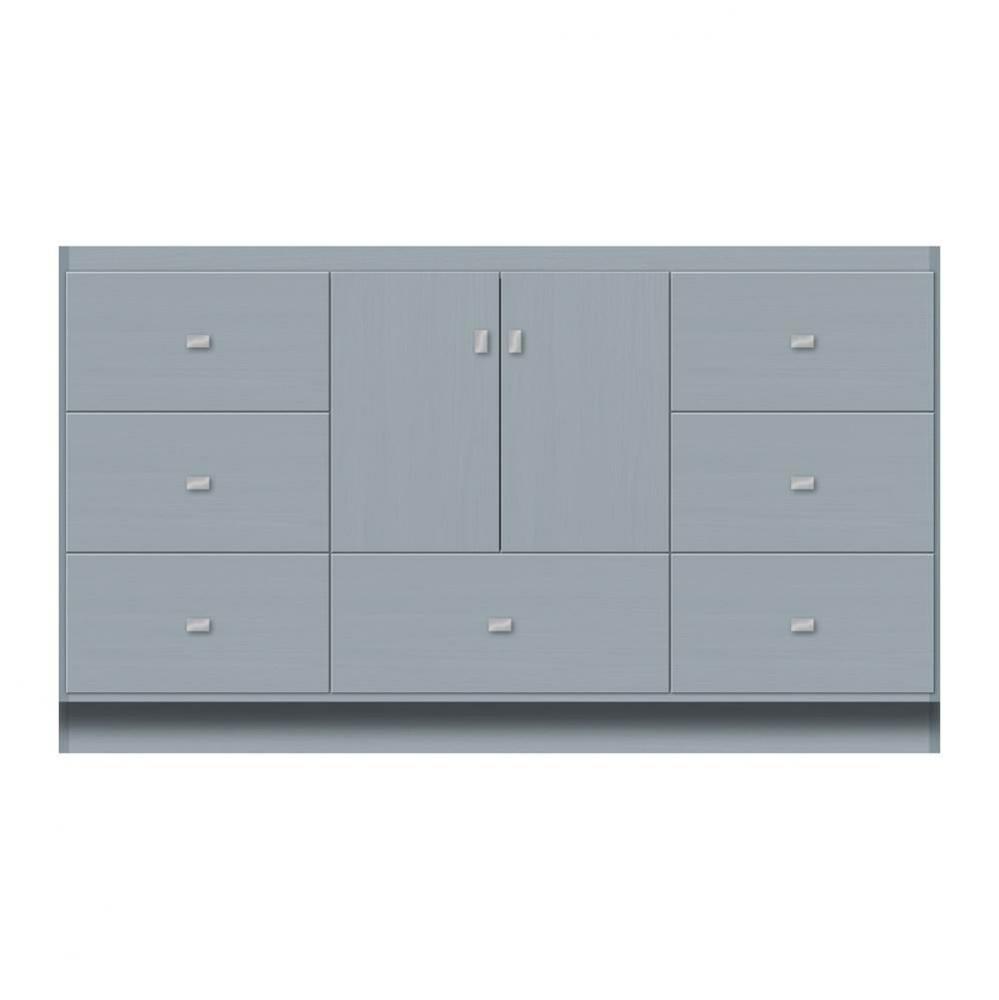 60 X 18 X 34.5 Montlake Vanity Tiered Miter Silver Oak Sb