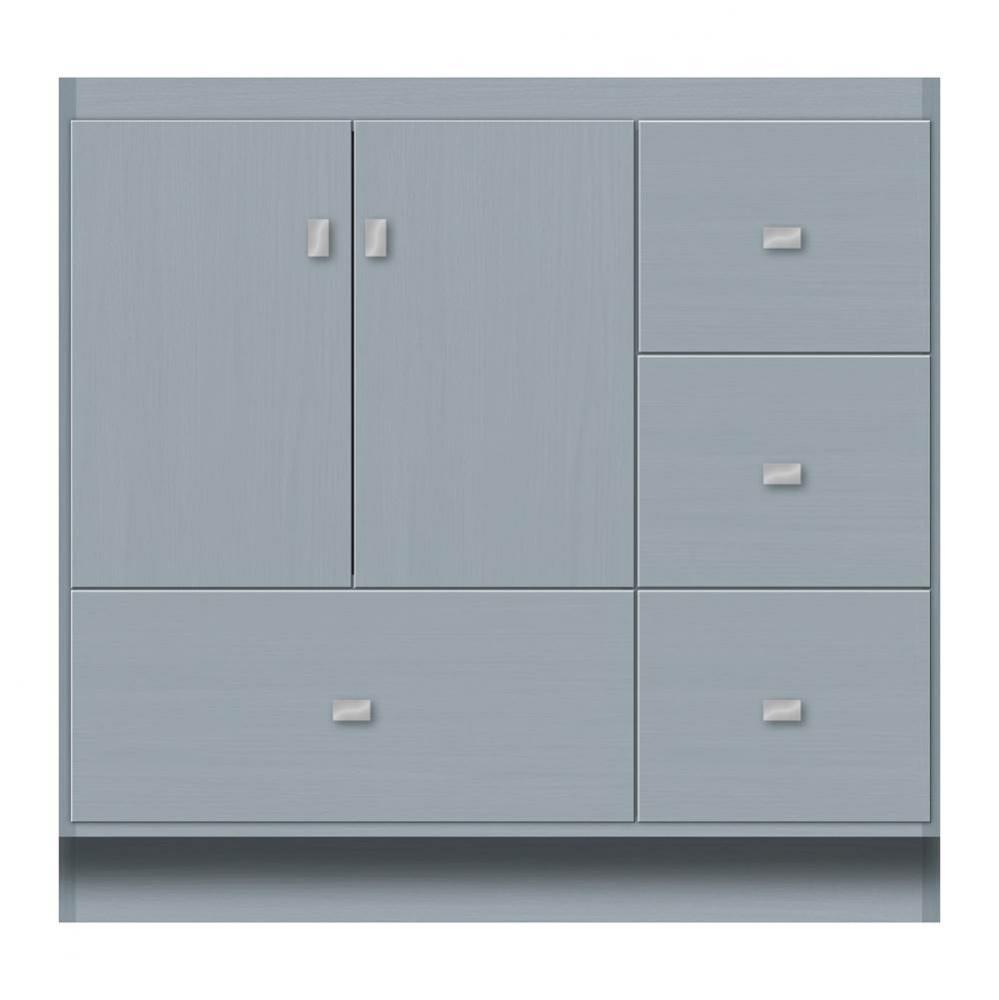 36 X 18 X 34.5 Montlake Vanity Tiered Miter Silver Oak Rh