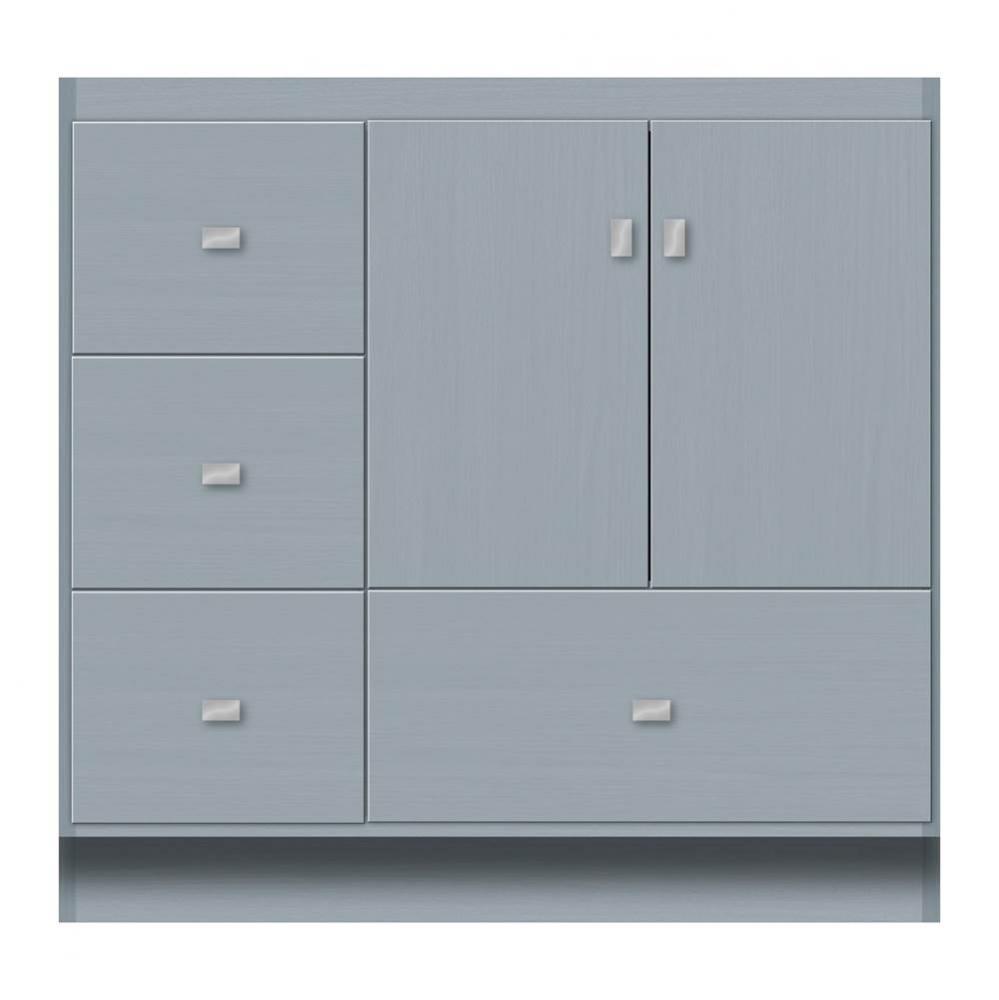 36 X 18 X 34.5 Montlake Vanity Tiered Miter Silver Oak Lh