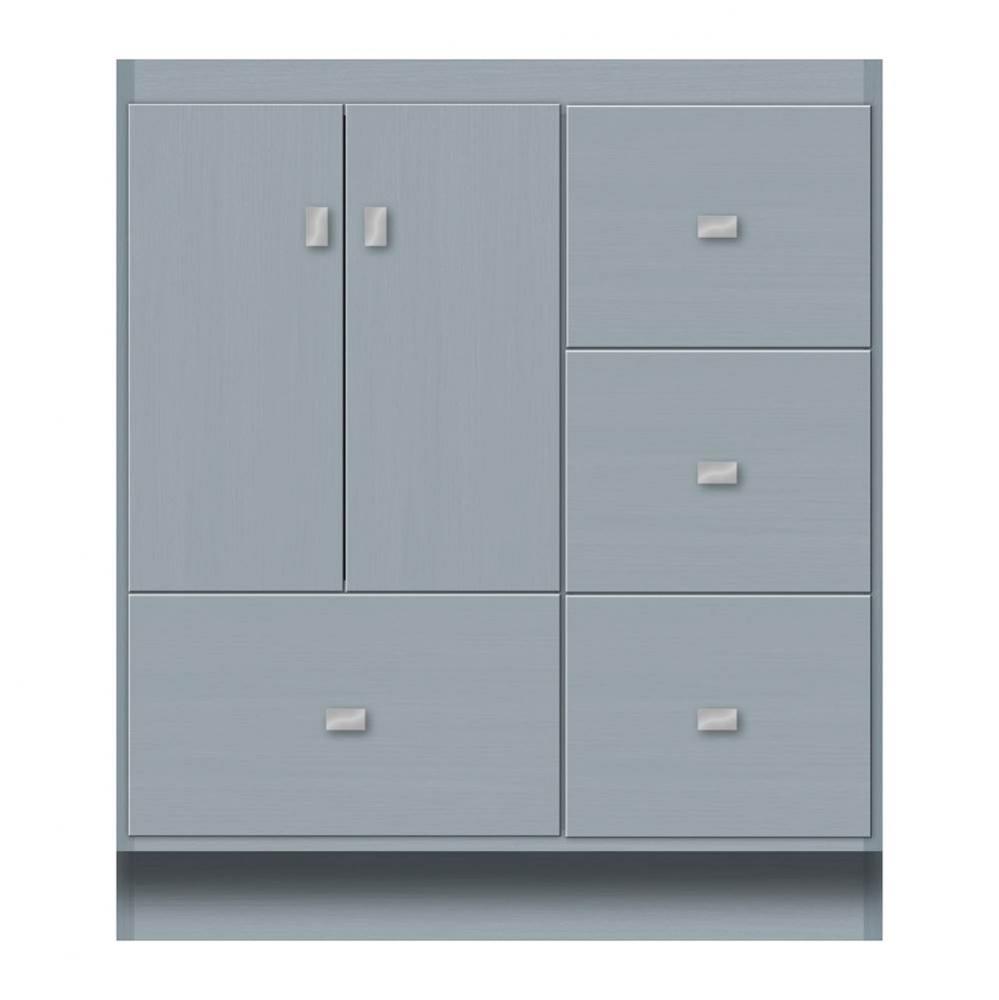 30 X 21 X 34.5 Montlake Vanity Tiered Miter Silver Oak Rh