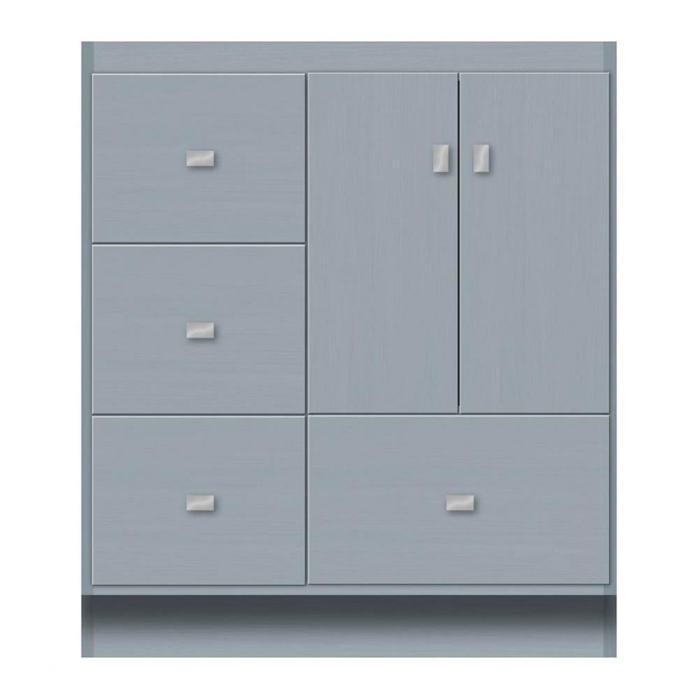 30 X 18 X 34.5 Montlake Vanity Tiered Miter Silver Oak Lh