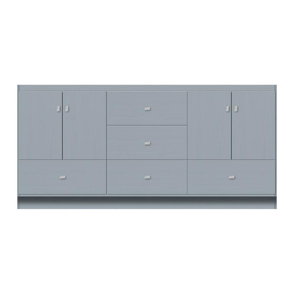 72 X 21 X 34.5 Montlake Vanity Tiered Miter Silver Oak Db