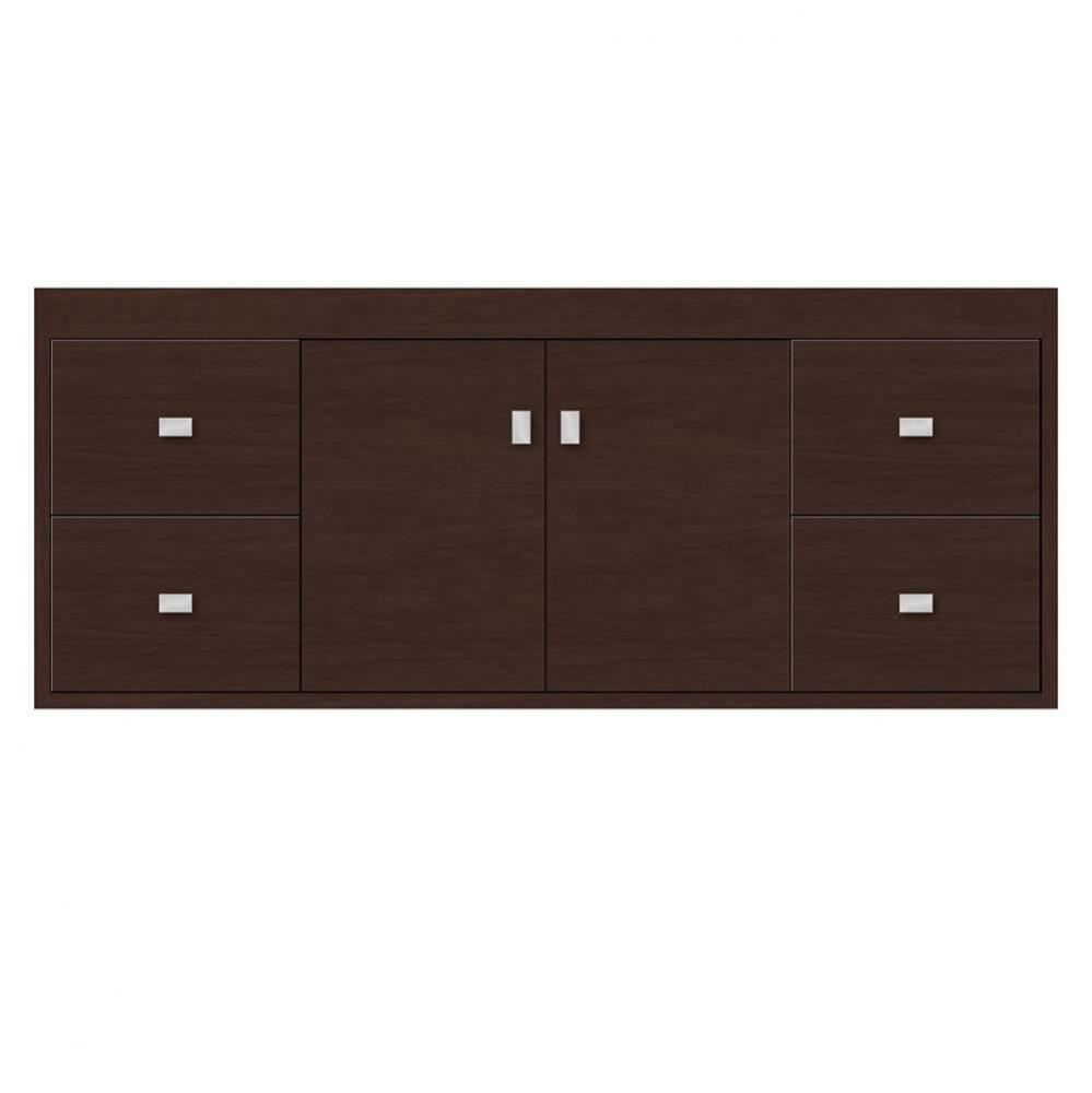 48 X 21 X 19.75 Sodo Inset Wall Mount Vanity Tiered Miter Choc Cherry Sb